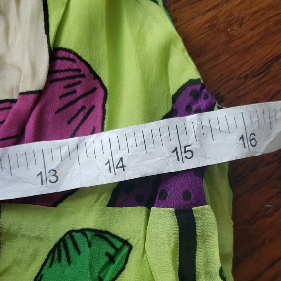 Farm Rio Lime Green Psychedelic Mushroom Midi Dress Size Medium Boho Festival - Picture 3 of 11